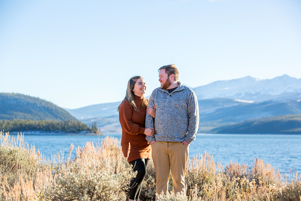 Greg and Rachel hug onto one another right after they got engaged in Colorado.